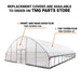 TMG Industrial 30’ x 50’ Tunnel Greenhouse Grow Tent w/6 Mil Clear EVA Plastic Film, Cold Frame, Hand Crank Roll-Up Sides, Peak Ceiling Roof, TMG-GH3050