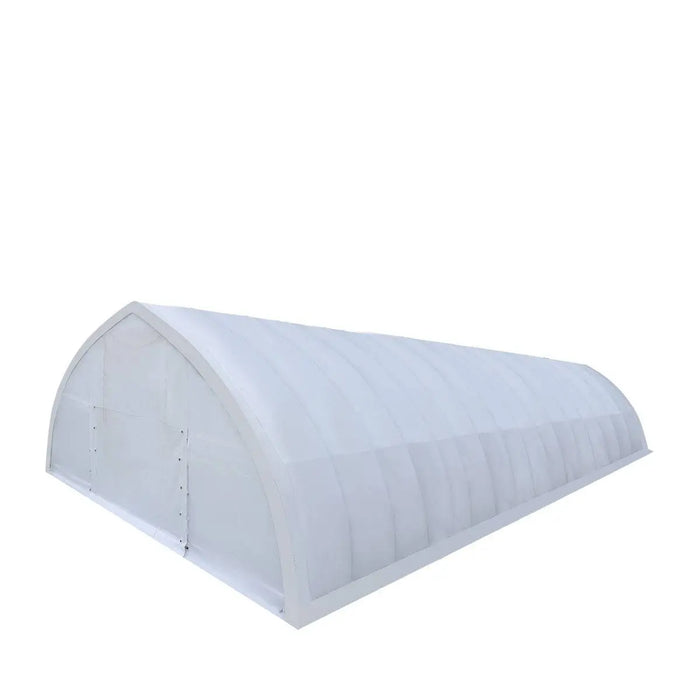 TMG Industrial 30' x 80' Peak Ceiling Storage Shelter with Heavy Duty 11 oz PE Cover & Drive Through Doors, TMG-ST3080E (Previously ST3080)