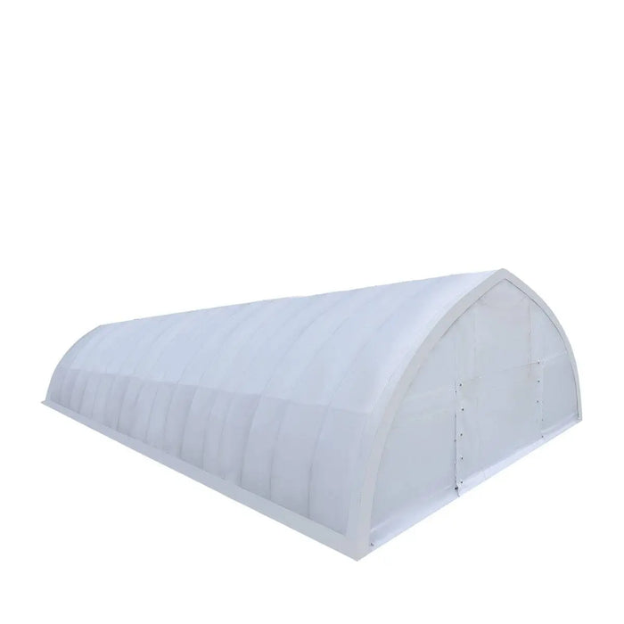 TMG Industrial 30' x 80' Peak Ceiling Storage Shelter with Heavy Duty 11 oz PE Cover & Drive Through Doors, TMG-ST3080E (Previously ST3080)