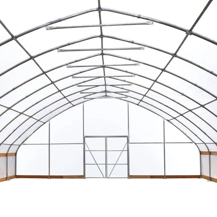 TMG Industrial 30’ x 80’ Tunnel Greenhouse Grow Tent w/6 Mil Clear EVA Plastic Film, Cold Frame, Hand Crank Roll-Up Sides, Peak Ceiling Roof, TMG-GH3080