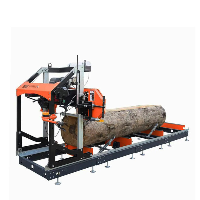 TMG Industrial 36” Portable Sawmill, 21 HP Honda V-Twin Engine, 13’ Log Length, 4-Post Carriage with Saw Head Anti-tip Self-locking, TMG-PSM36