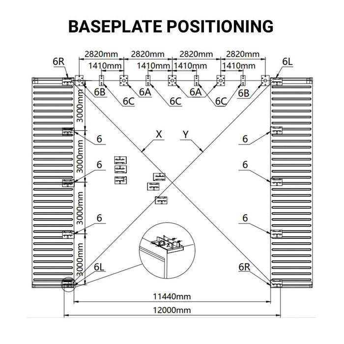 TMG Industrial 40' x 40' Dual Truss Container Shelter with Heavy Duty 21 oz PVC Cover, Enclosed End Wall & Front Drop, TMG-DT4041CF (Previously DT4040CF)