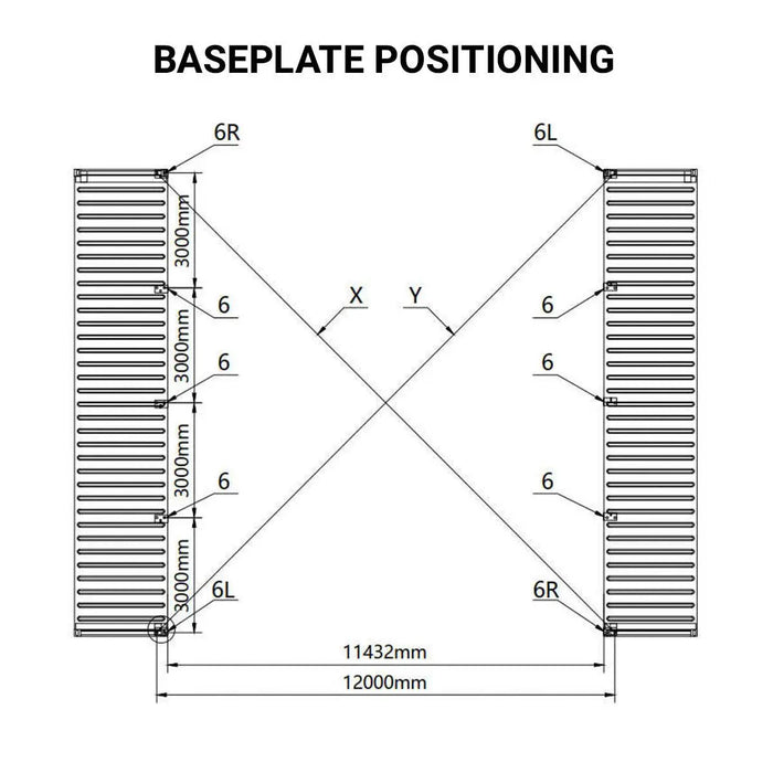 TMG Industrial 40' x 40' Dual Truss Container Shelter with Heavy Duty 21 oz PVC Cover, Fully Enclosed front and back endwalls, TMG-DT4041CG