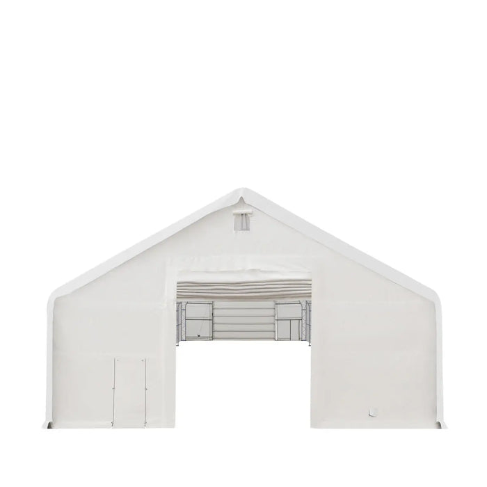 TMG Industrial 40' x 40' Dual Truss Storage Shelter with Heavy Duty 21 oz PVC Cover & Drive Through Doors, TMG-DT4041