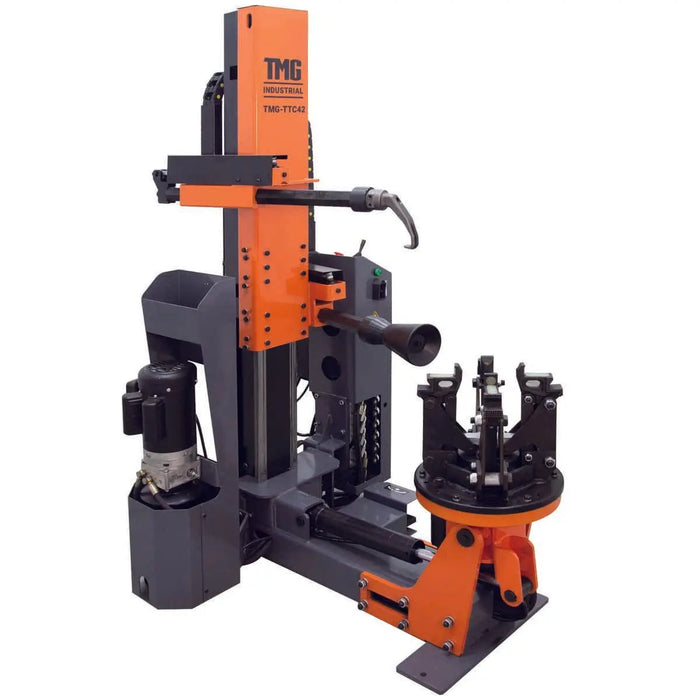 TMG Industrial 42” Heavy Duty Truck Tire Changer, 59” Tire Capacity, Upright/Vertical Tower Design, Bead Breaker w/Disc & Bead Hook, CSA certified Motor, TMG-TTC42