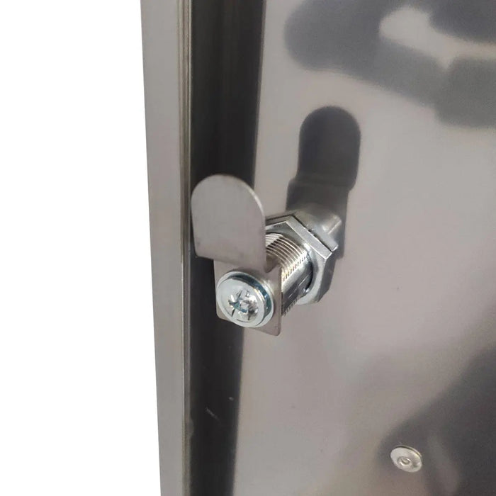 TMG Industrial 48” Stainless Steel Rolling Workbench, Rubberwood Tabletop, Lockable Drawers and Cabinet, Locking Wheels, TMG-WB4804S