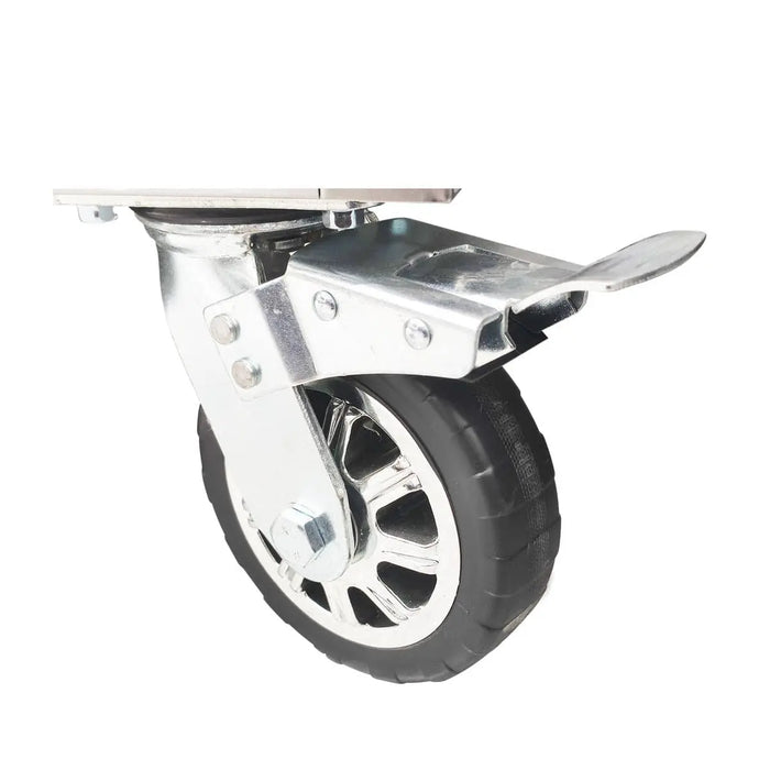 TMG Industrial 48” Stainless Steel Rolling Workbench, Rubberwood Tabletop, Lockable Drawers and Cabinet, Locking Wheels, TMG-WB4804S