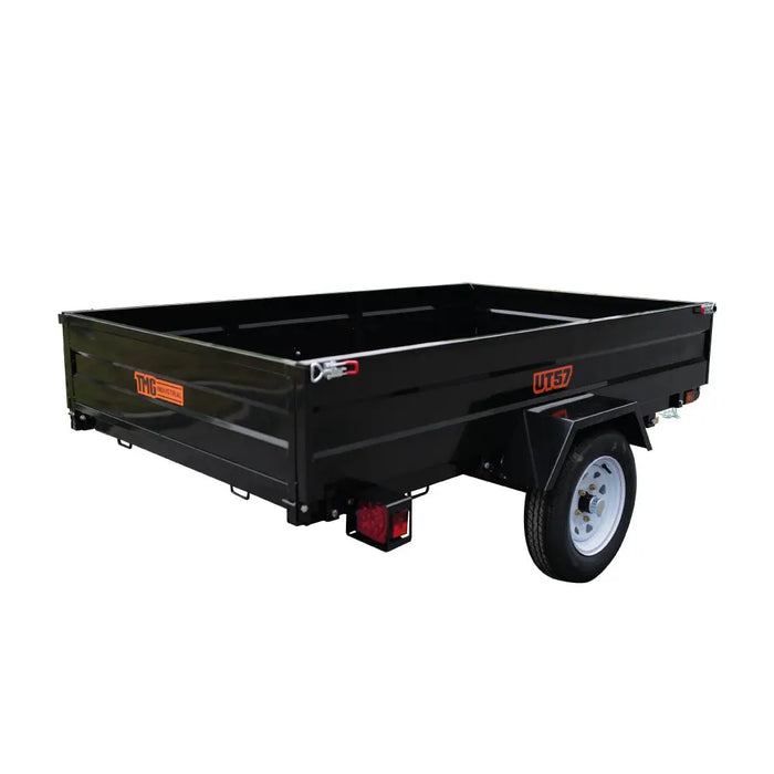 TMG Industrial 5’ x 7’ Single Axle Utility Trailer, 2090 Lb Payload Capacity, Robust Construction, Powder Coated, LED Lights, Compact Size, 2” Coupler, TMG-UT57