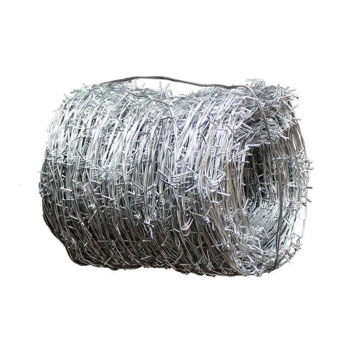 TMG Industrial 500-ft Barbed Wire, Triple-Layer Galvanized, High Tensile Strength, TMG-BW15