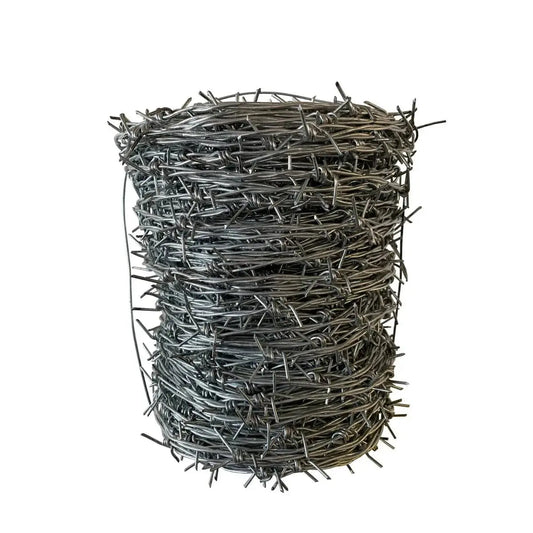 TMG Industrial 500-ft Barbed Wire, Triple-Layer Galvanized, High Tensile Strength, TMG-BW15