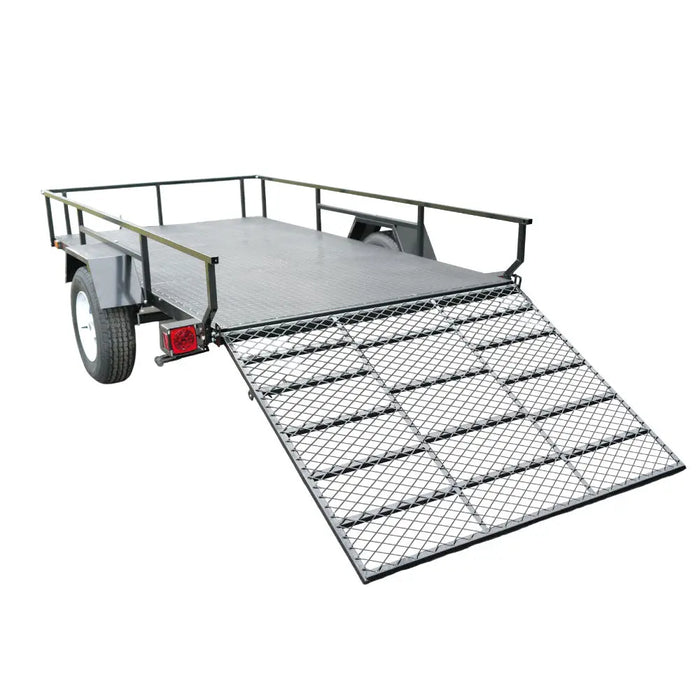 TMG Industrial 6’ x 10’ Single Axle Utility Trailer w/Ramp, 2500 Lb Payload Capacity, Robust Construction, Powder Coated, LED Lights, Spacious Interior, 2” Coupler, TMG-UT610