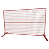 6’ x 10’ Temporary Construction Metal Fence Panel w/Top Clips & Base Feet, Premium PVC Coating TMG-FMC29-45