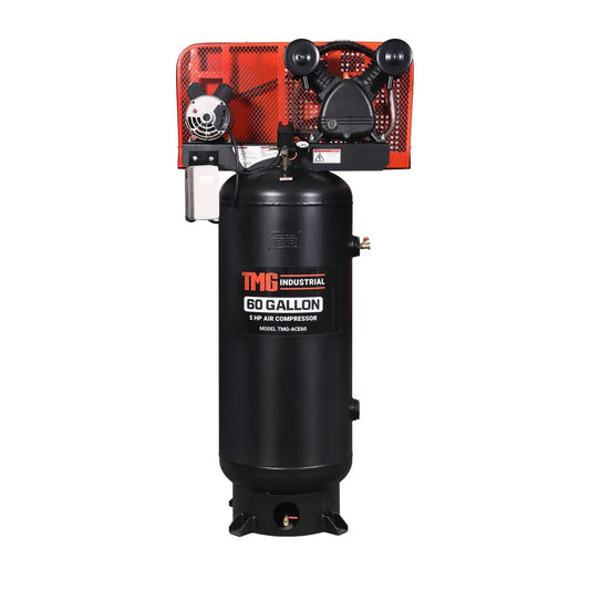TMG Industrial 60 Gallon 5 HP Stationary Electric Air Compressor, 5 Min Fill Time, 230V Induction Motor, ASME Vertical Tank, TMG-ACE60