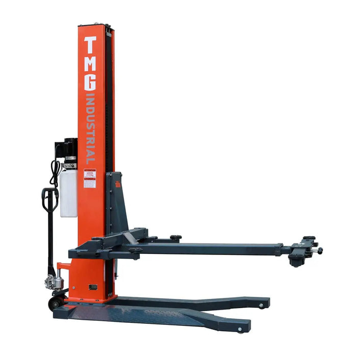 TMG Industrial 6000 LB Portable Single Post Auto Lift, 72'' Lifting Height, Low Profile Jack, CETL certified Pump, TMG-ALSP60