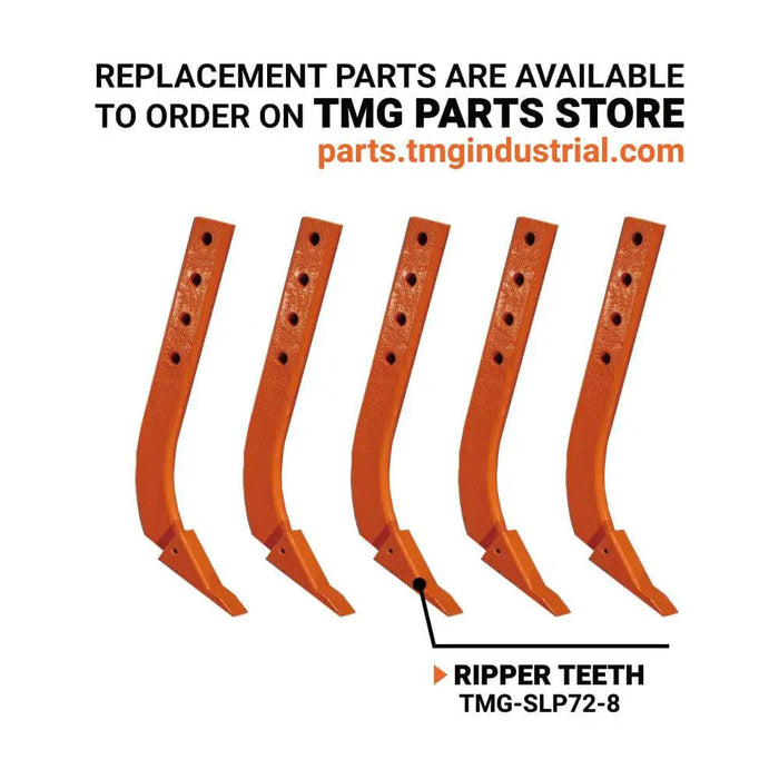 TMG Industrial 72” Skid Steer Land Plane, 6 Adjustable Ripper Teeth, Reversible Planer Comb, Grading, Spreading & Leveling, TMG-SLP72