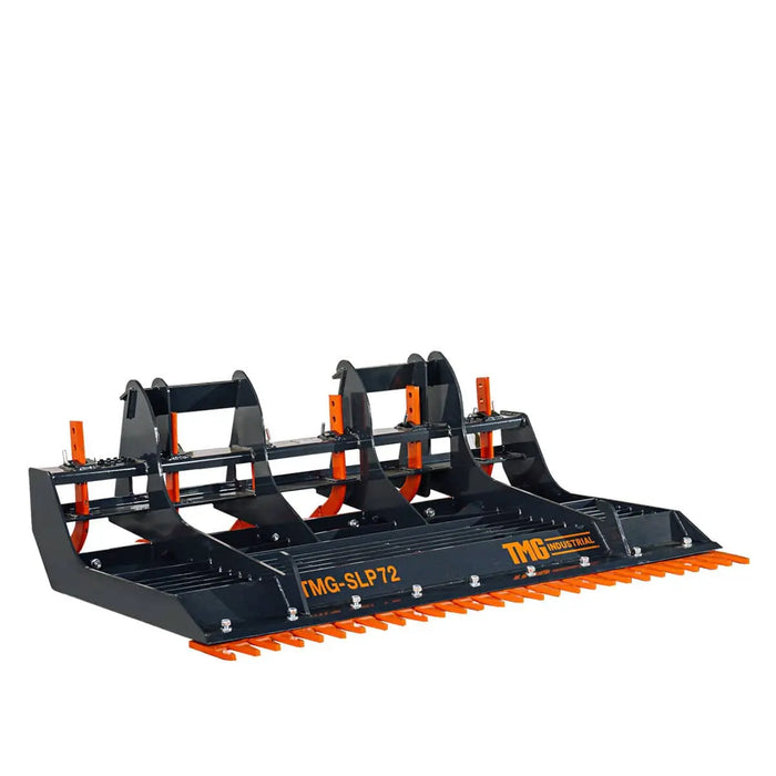 TMG Industrial 72” Skid Steer Land Plane, 6 Adjustable Ripper Teeth, Reversible Planer Comb, Grading, Spreading & Leveling, TMG-SLP72