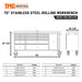TMG Industrial 72” Stainless Steel Rolling Workbench, Rubberwood Tabletop, Lockable Drawers and Cabinet, Locking Wheels, TMG-WB7210S