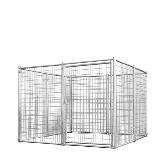 TMG Industrial 8’ x 8’ Galvanized Dog Kennel, Easy Assembly, Weather-Resistant, TMG-DCP08