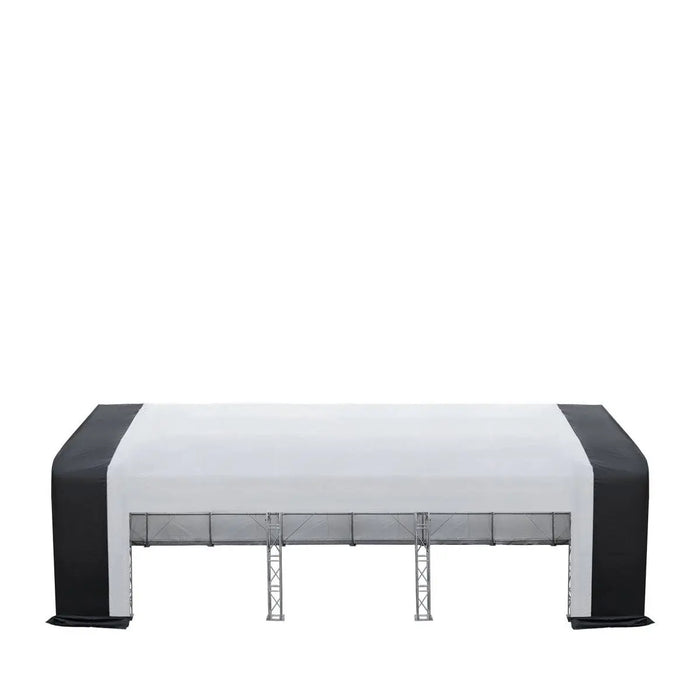 TMG Industrial 80’ x 33’ Dual Truss Storage Shelter Workshop, (3) 19’ Wide Drive-Through Openings, Scaffolding-Style Door Frame Support, TMG-DT3380