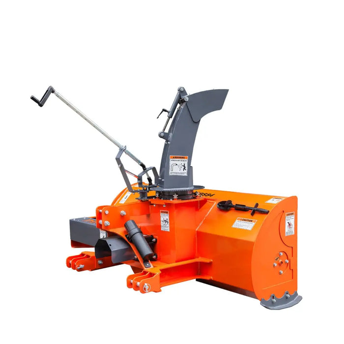 TMG Industrial 84” 3-Point Hitch Snow Blower, 25-90 HP, 24” Diameter Impeller, 360° Snow Chute, CAT 1 & CAT 2 Suspension, TMG-TBS84