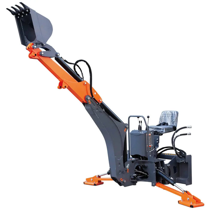 TMG Industrial 9-ft Skid Steer Swing Backhoe Attachment, 30-100 HP Skid Steers, Italian Hydraulic Control Valves, 15” Bucket, TMG-SBH60