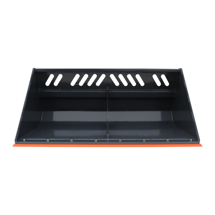 TMG Industrial Heavy-Duty 72” Skid Steer Snow/Mulch Bucket, Bolt-On Cut Edge, 1500-lb Weight Capacity, Universal Quick Mount, TMG-SN72