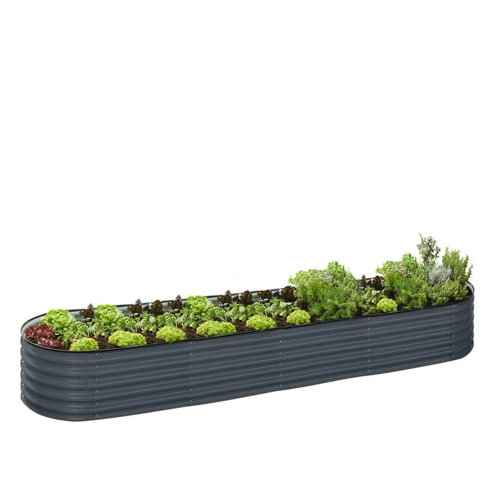 TMG Industrial Metal Raised Garden Bed Kit, 9-In-1 Modular Design, 18” Tall, Galvanized & Powder Coated, Rubber Edging, TMG-MGB96