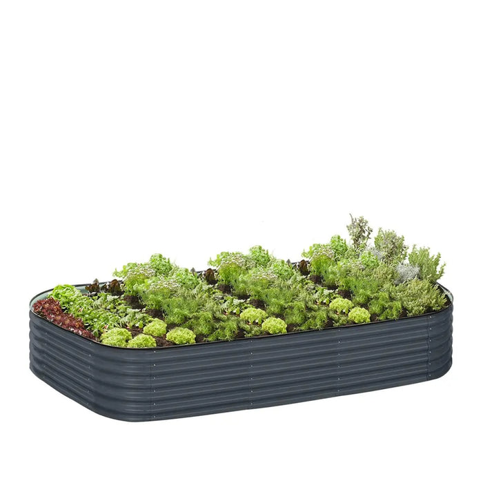 TMG Industrial Metal Raised Garden Bed Kit, 9-In-1 Modular Design, 18” Tall, Galvanized & Powder Coated, Rubber Edging, TMG-MGB96