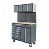 4-Foot Workbench Cabinet with 6 Drawers, Pegboard & Solid Wood Worktop TMG-WBC48