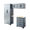 Pro Series 5-Piece Garage Cabinet Combo, 1 Locker + 2 Overhead Cabinets + 4-Drawer Cabinet, 3 Shelves Per Locker, TMG-GCC05