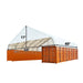 TMG Industrial Pro Series 50' x 40' Dual Truss Container Shelter with Heavy Duty 32 oz PVC Cover, Enclosed End Wall and Front Drop, TMG-DT5040CF-PRO