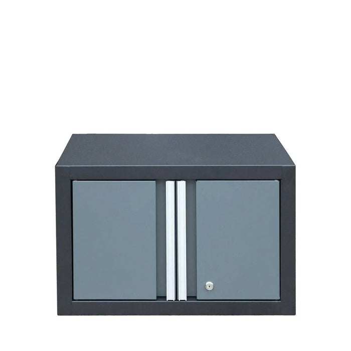 TMG Industrial Pro Series 8-Piece Garage Storage Cabinet Combo Set, Rubber Wood Tabletop, Recessed Aluminum Handles, TMG-GCC08B