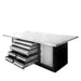TMG Industrial Pro Series Stainless-Steel Extra-Large 85” x 45” Platform Workbench, 7 Lockable Drawers, 2 Storage Cabinets, All-in-One Welded Frame, TMG-WB708S (Previously TMG-WB85XS)