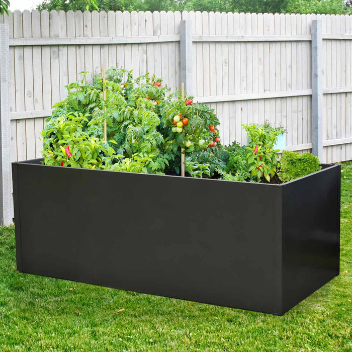 TMG Industrial Rectangular Metal Raised Garden Bed, 79” Bed Planting, Garden Planter, Galvanized & Powder Coated, TMG-MGB79