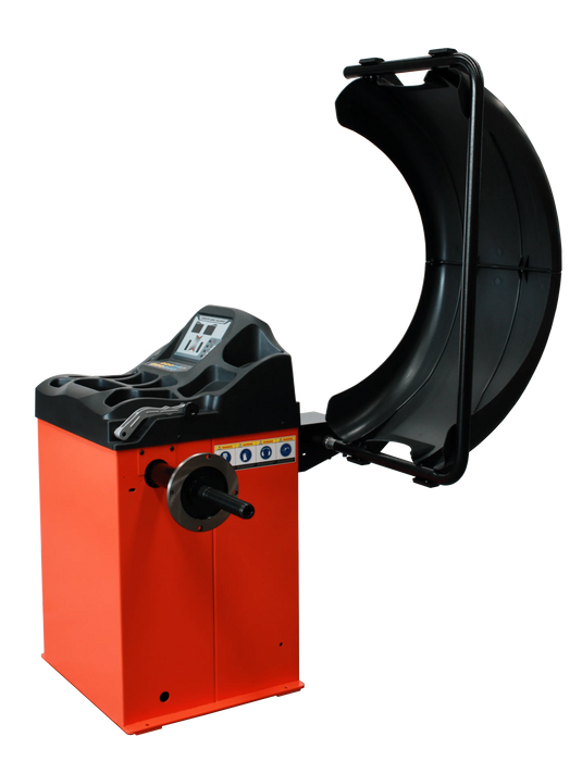 TMG Industrial Self-Calibrating Wheel Balancer with Protection Hood, 10”-24” Rim Diameter, Computerized, +/- 1 g of Accuracy, ALU Balancing Modes, TMG-WB24H