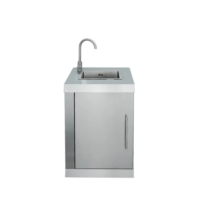 TMG Industrial Stainless Steel Outdoor Kitchen, 6 Main Burners, Rear Burner, Side Burner, Integrated Sink & Refrigerator, CSA/CE Certified, TMG-LKS08