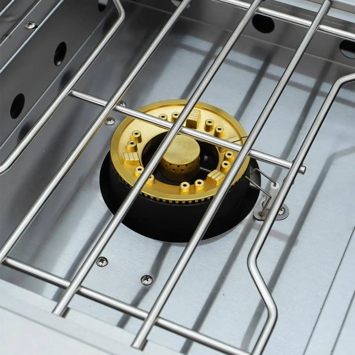 TMG Industrial Stainless Steel Outdoor Kitchen, 6 Main Burners, Rear Burner, Side Burner, Integrated Sink & Refrigerator, CSA/CE Certified, TMG-LKS08