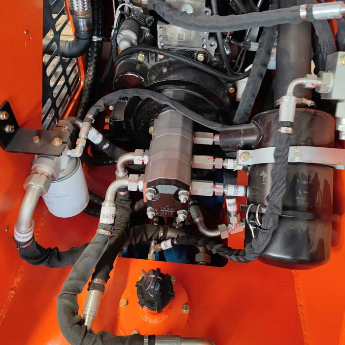 TMG Industrial Stand-On Mini Track Loader, 22 HP Honda Engine, Eaton Hydraulic Motor, Permco Hydraulic Pump, Italian Hydro Control Valve, Joystick Controls, 750 lb Load Capacity, Smooth Bucket Included, TMG-MVL22H