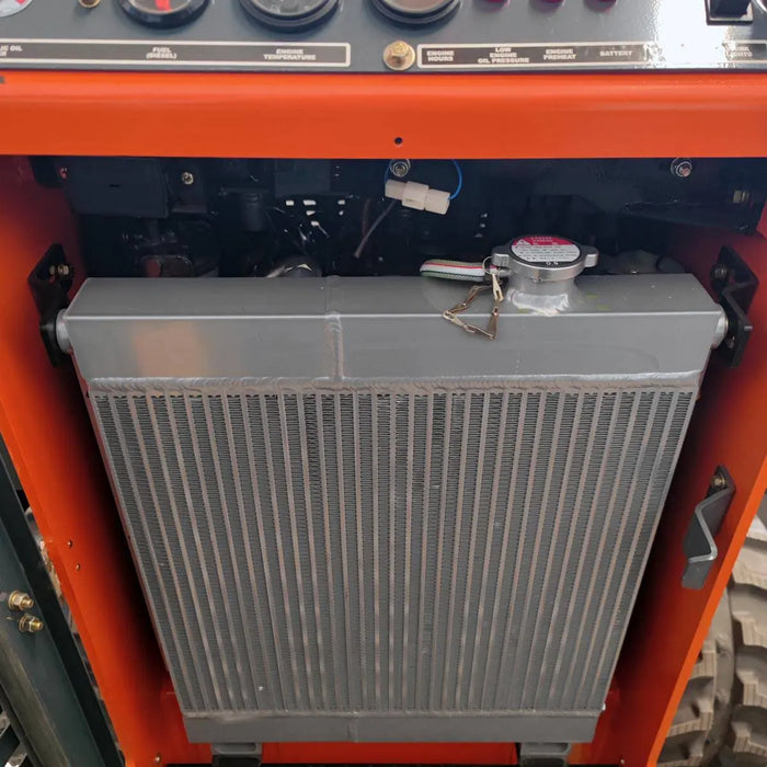 TMG Industrial Stand-On Mini Track Loader, 25 HP Perkins Diesel Engine, Eaton Hydraulic Motor, Permco Hydraulic Pump, Italian Hydro Control Valve, Joystick Controls, 750 lb Load Capacity, Smooth Bucket Included, TMG-MVL25P