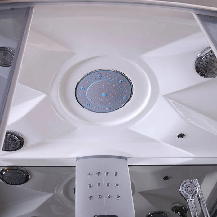 TMG Industrial Steam Shower Room, Ozonation, Adjustable Fan Settings, Intuitive Keypad Controls, FM Radio, Bluetooth Connectivity, Custom Temperature & Duration Settings, Left Drain, Blue Lighting, TMG-SR915