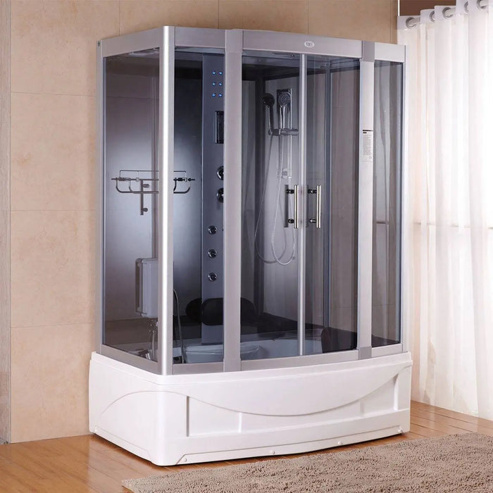 TMG Industrial Steam Shower Room, Ozonation, Adjustable Fan Settings, Intuitive Keypad Controls, FM Radio, Bluetooth Connectivity, Custom Temperature & Duration Settings, Left Drain, Blue Lighting, TMG-SR915