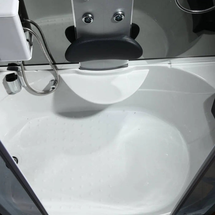 TMG Industrial Steam Shower Room, Ozonation, Adjustable Fan Settings, Intuitive Keypad Controls, FM Radio, Bluetooth Connectivity, Custom Temperature & Duration Settings, Left Drain, Blue Lighting, TMG-SR915