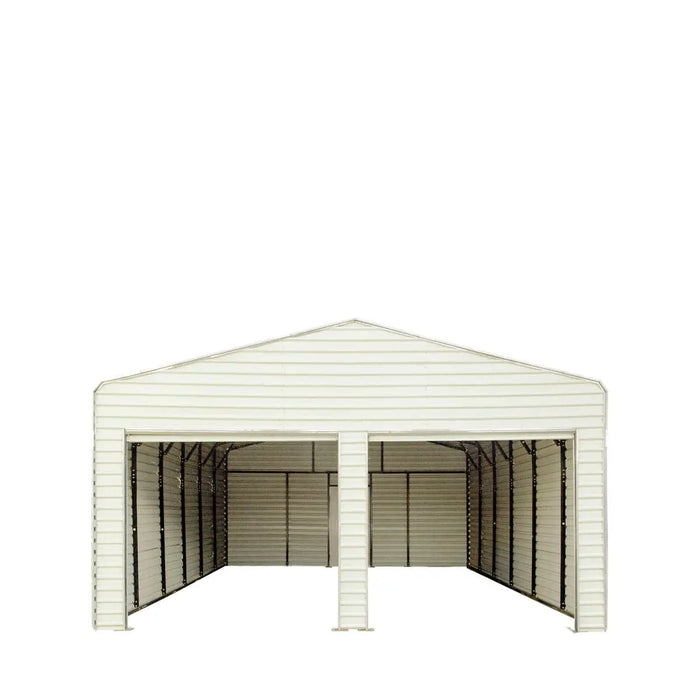 TMG Industrial Steel Carport Add-On Package Kit, Front Wall w/Roll Up Doors & Back Wall, TMG-CP2000-RD110 (Not available for online purchase)