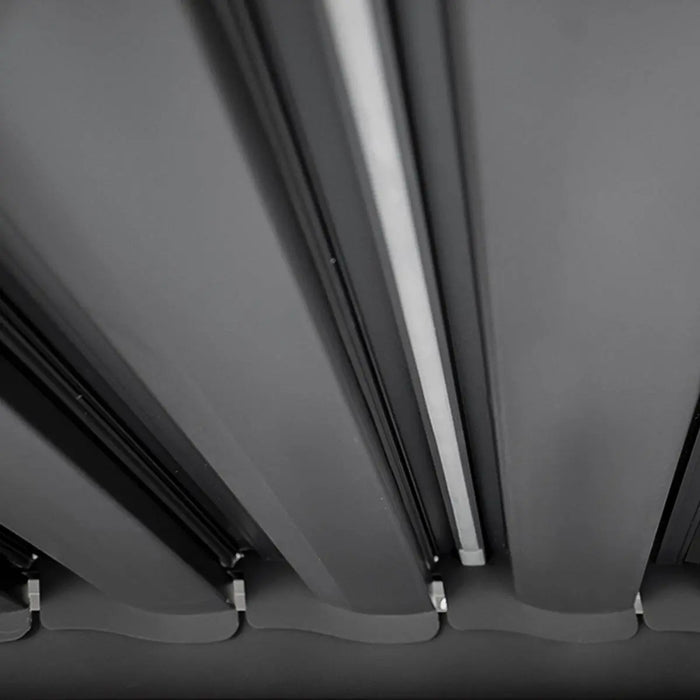 TMG LIVING 10' x 10' Aluminum Motorized Louver Roof Pergola with Side Screens, TMG-LPG11