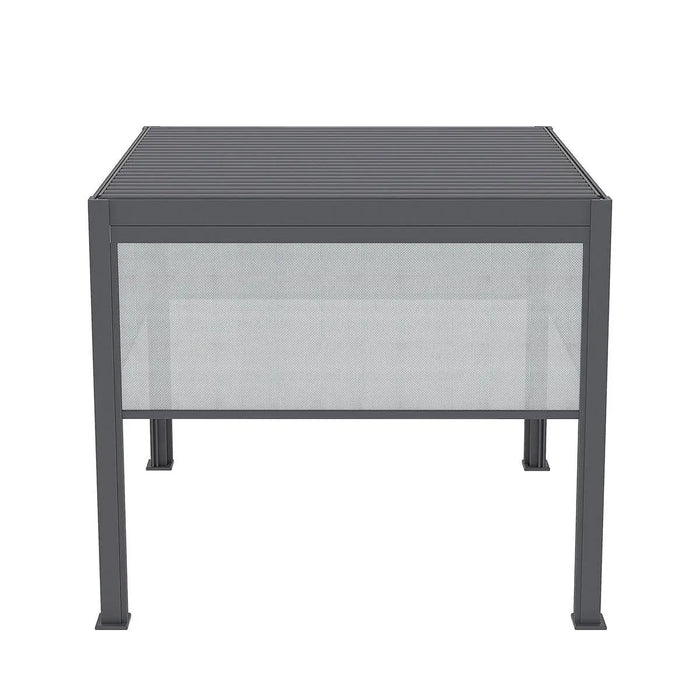 TMG LIVING 10' x 10' Aluminum Motorized Louver Roof Pergola with Side Screens, TMG-LPG11