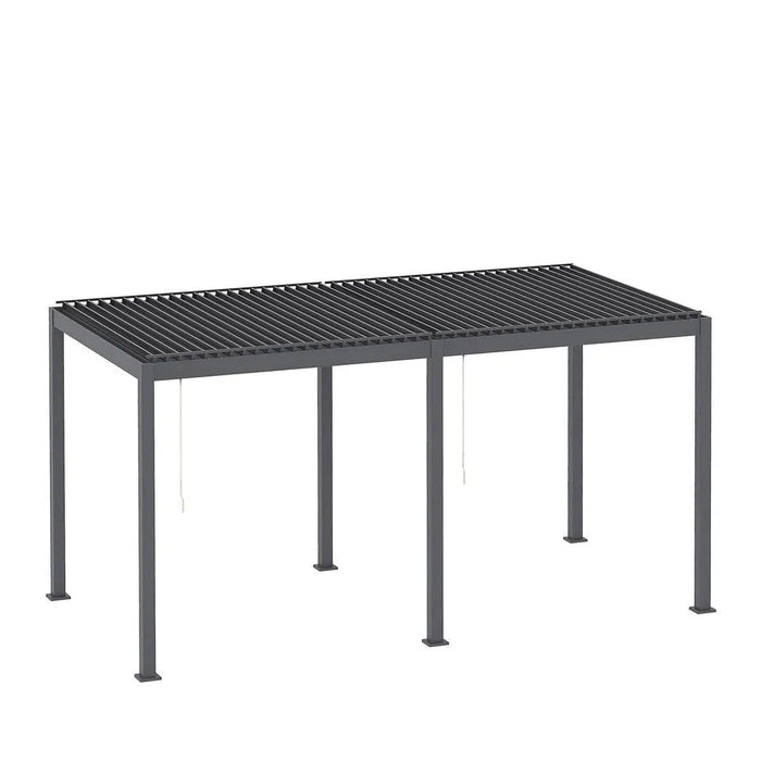 TMG LIVING 10' x 20' Aluminum Louver Slatted Pergola, With Manual Adjustable Louver Blades, TMG-LPG20