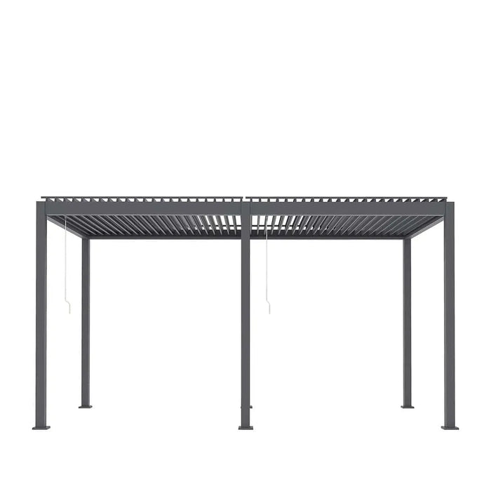 TMG LIVING 10' x 20' Aluminum Louver Slatted Pergola, With Manual Adjustable Louver Blades, TMG-LPG20