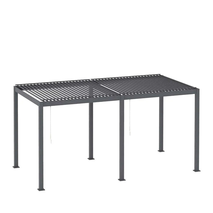 TMG LIVING 10' x 20' Aluminum Louver Slatted Pergola, With Manual Adjustable Louver Blades, TMG-LPG20