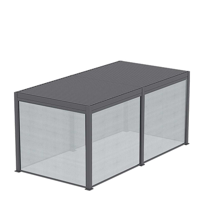 TMG LIVING 10' x 20' Aluminum Motorized Louver Pergola with Side Screens, TMG-LPG21