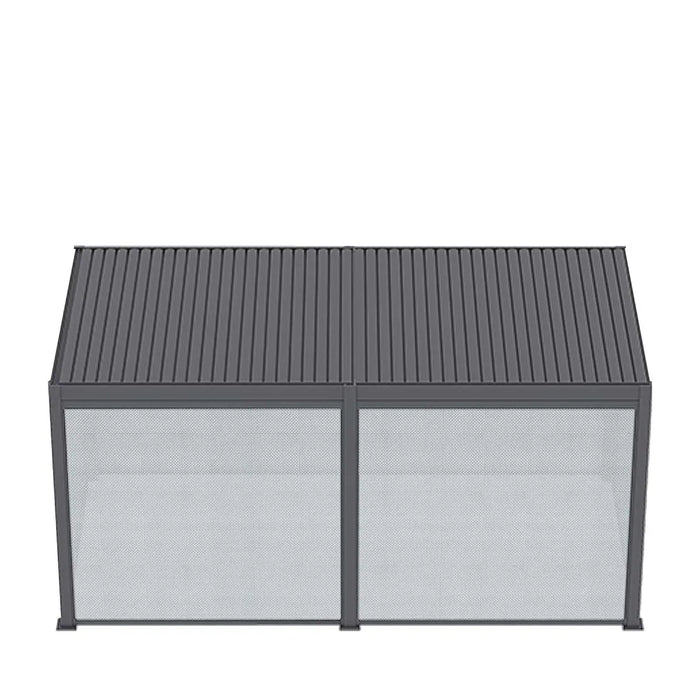 TMG LIVING 10' x 20' Aluminum Motorized Louver Pergola with Side Screens, TMG-LPG21